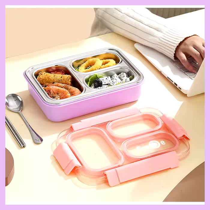 Three compartment lunch box alternate view