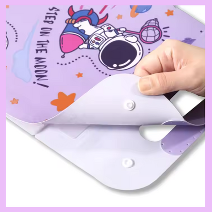 Space File Folder with Button Lock and Handle