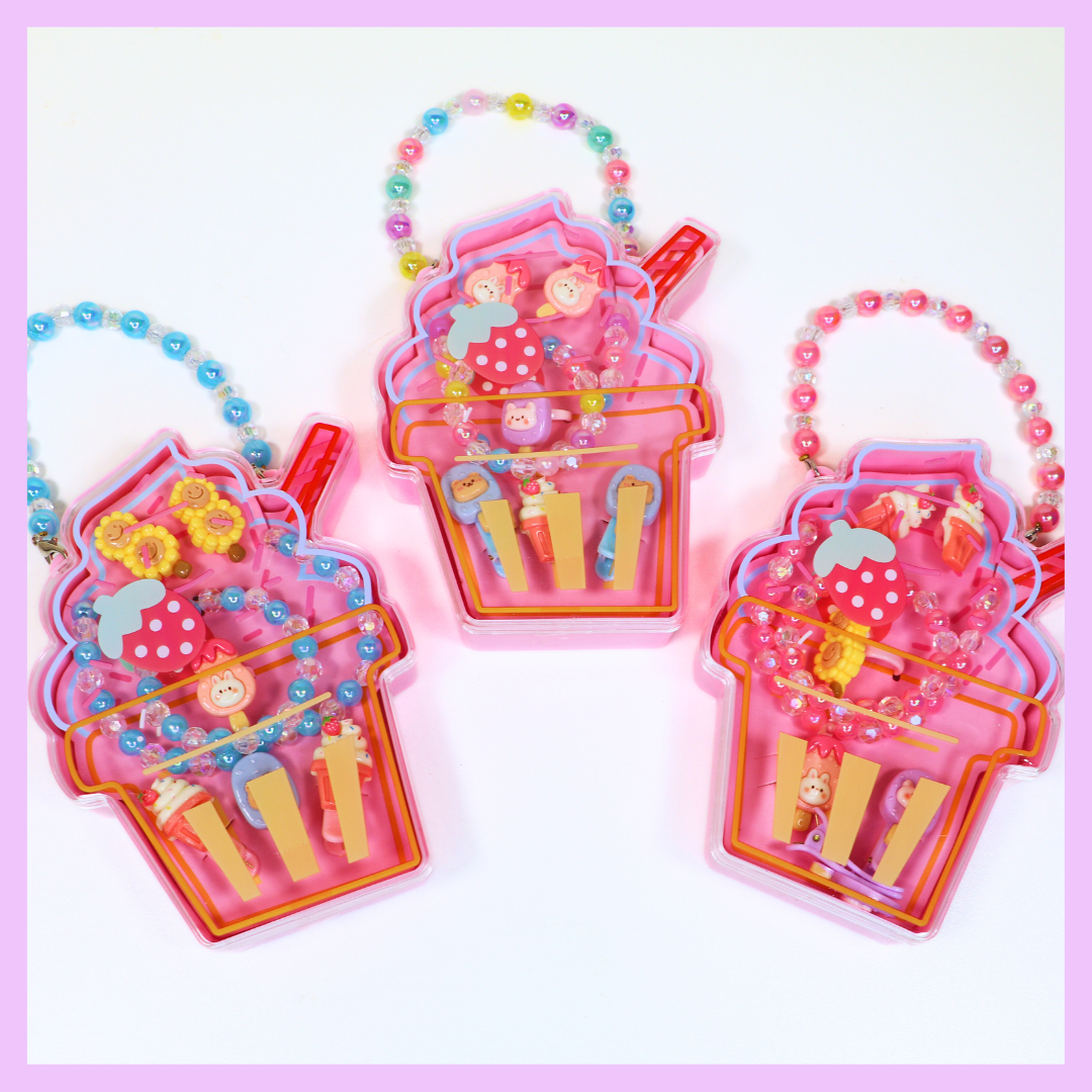 Ice cream themed hair accessories set