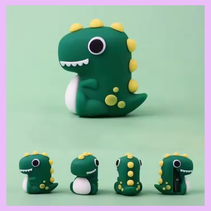 Dark green dinosaur pencil sharpener