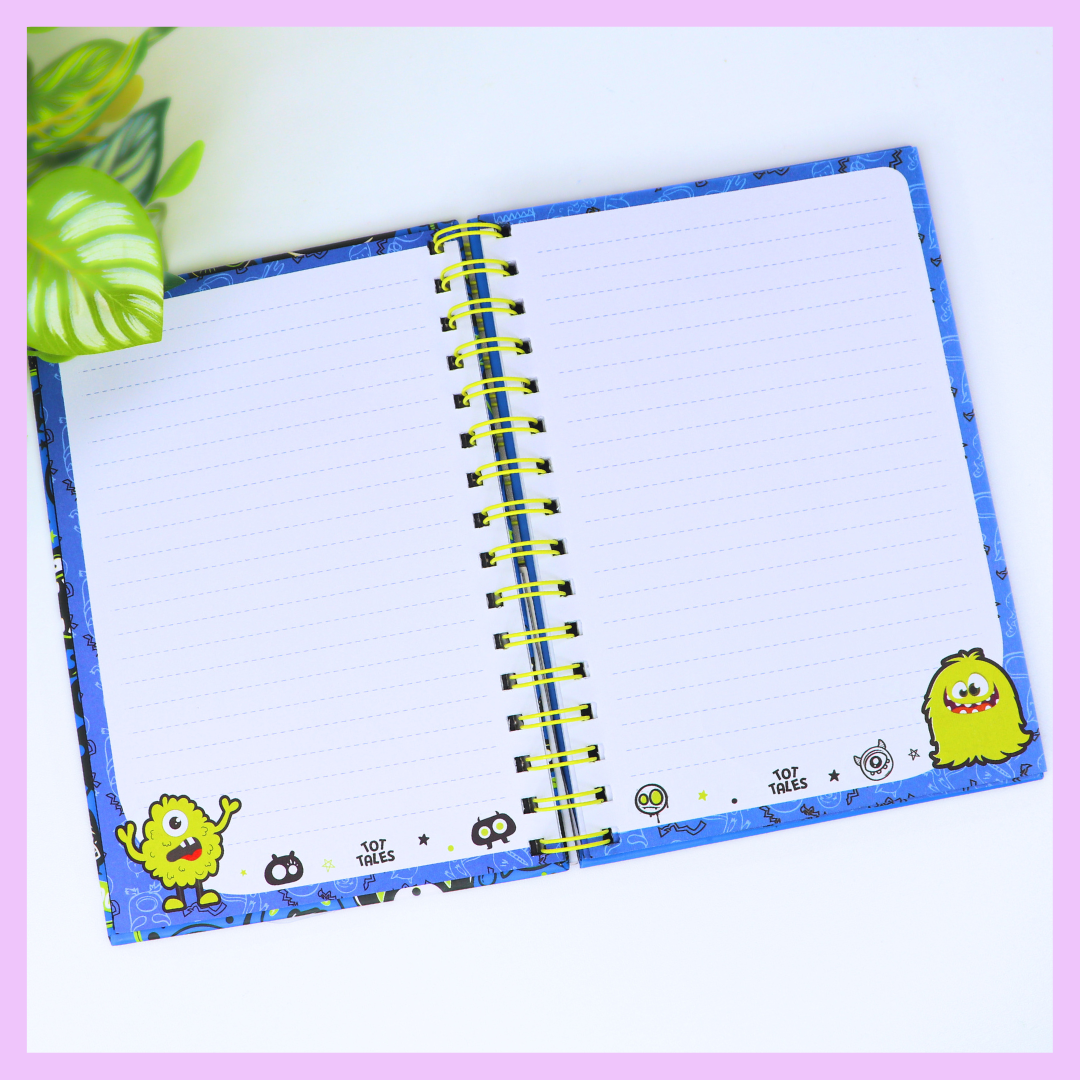A5 spiral diary page detail