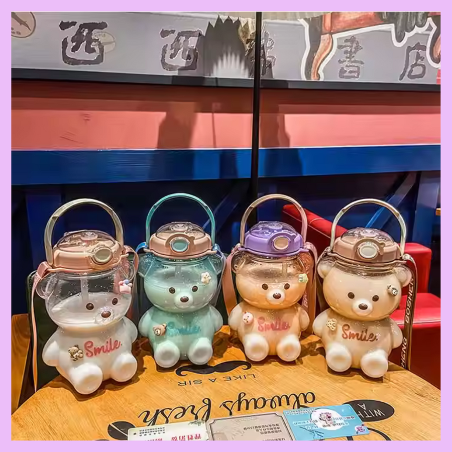 1000 ml teddy bear plastic water bottle
