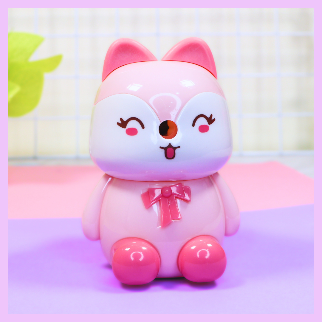 Pink cat pencil sharpener for stationery
