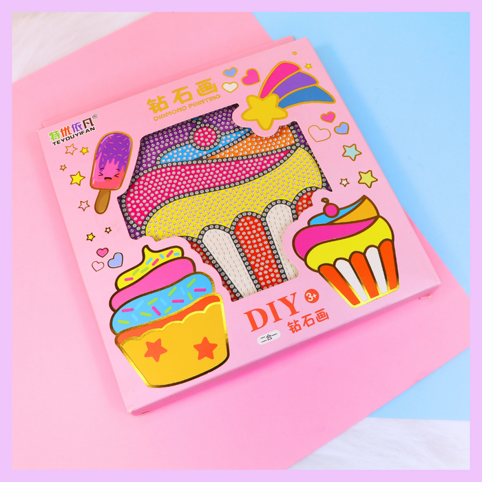 Pink DIY diamond painting kit
