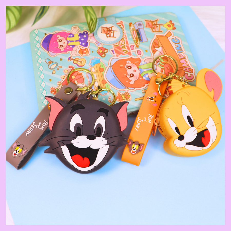 Tom and Jerry coin pouch keychain