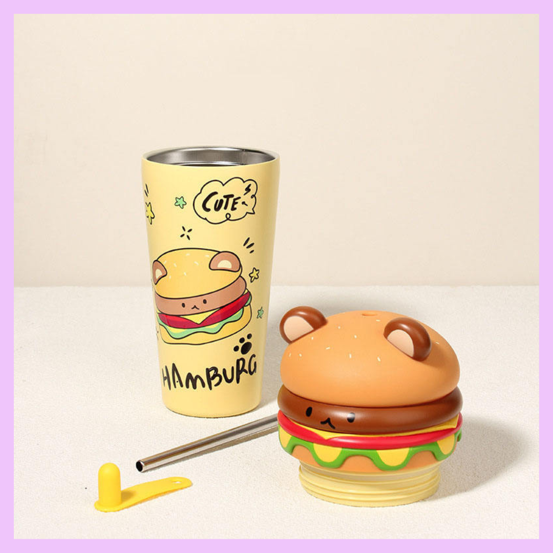 Aesthetic burger tumbler for office and travel
