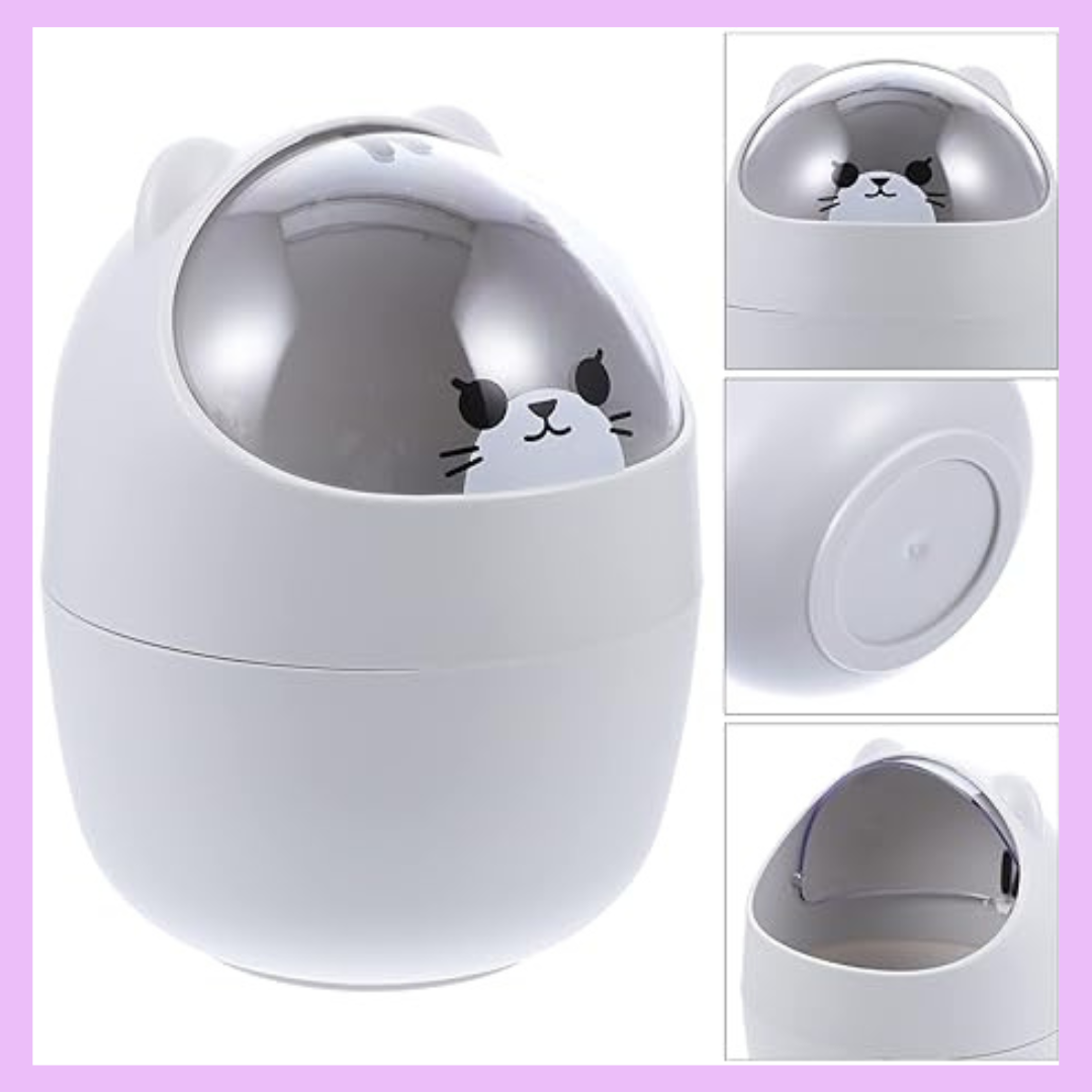 Cute cat themed mini desk dustbin