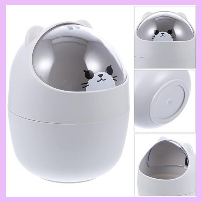 Cute cat themed mini desk dustbin