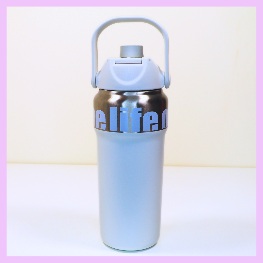 White 1.2 litre insulated sports sipper bottle
