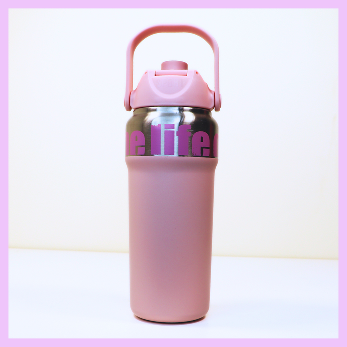 Pink 1.2 litre insulated sports sipper bottle