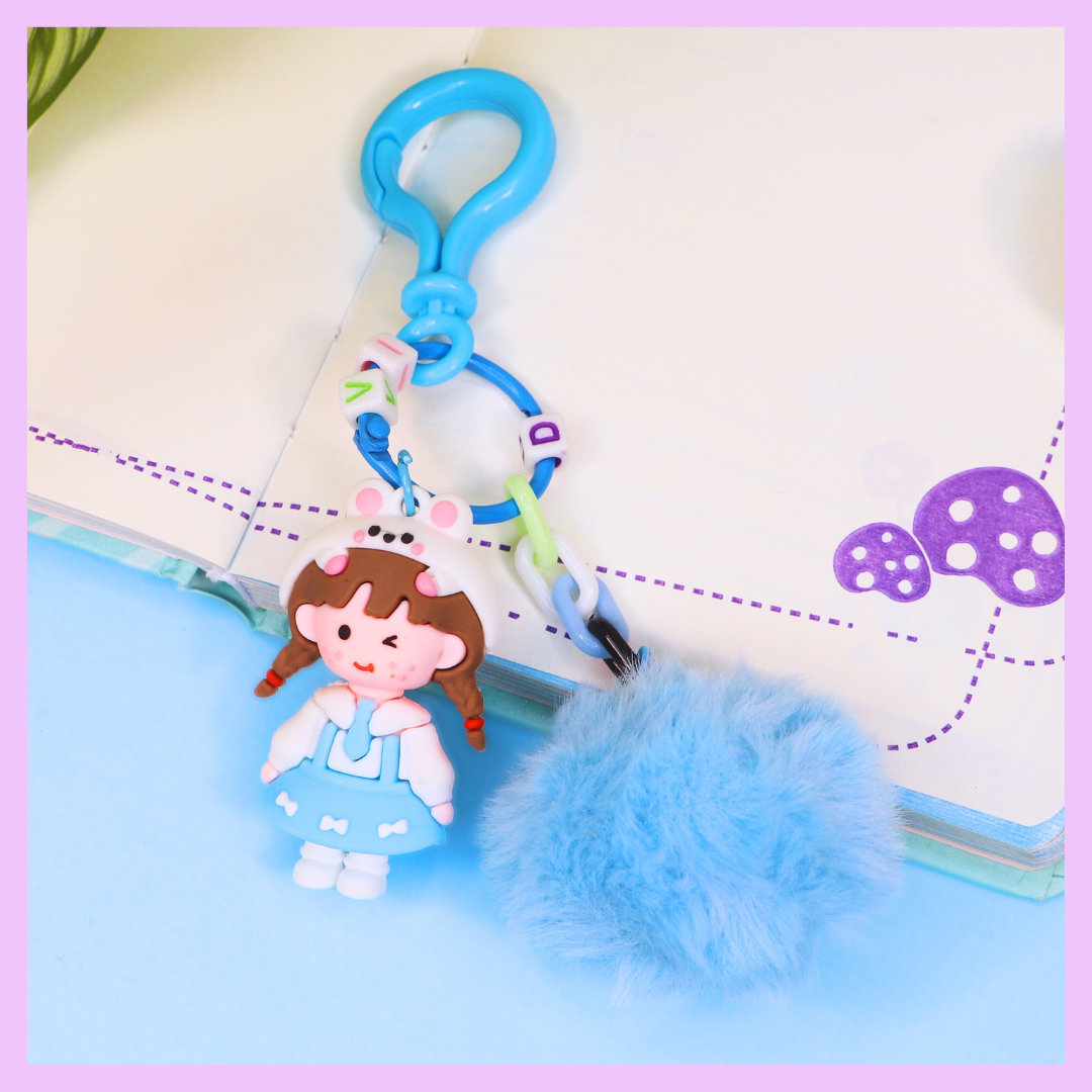 Pompom doll keychain alternate design
