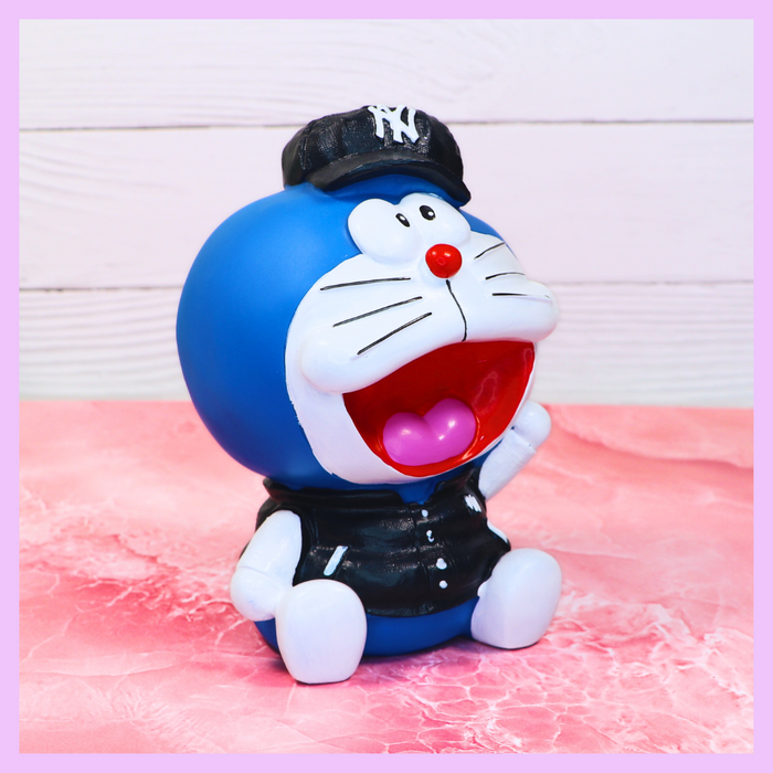 Doremon piggy bank cap detail