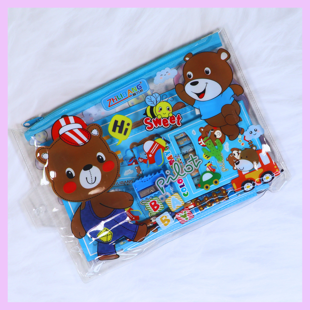 Bear and rabbit stationery gift set
