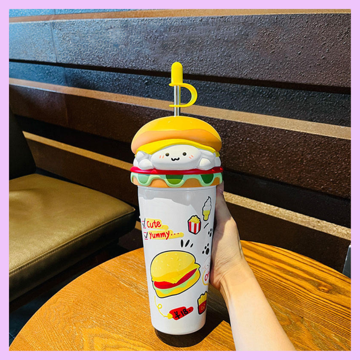 Premium burger tumbler lifestyle product image