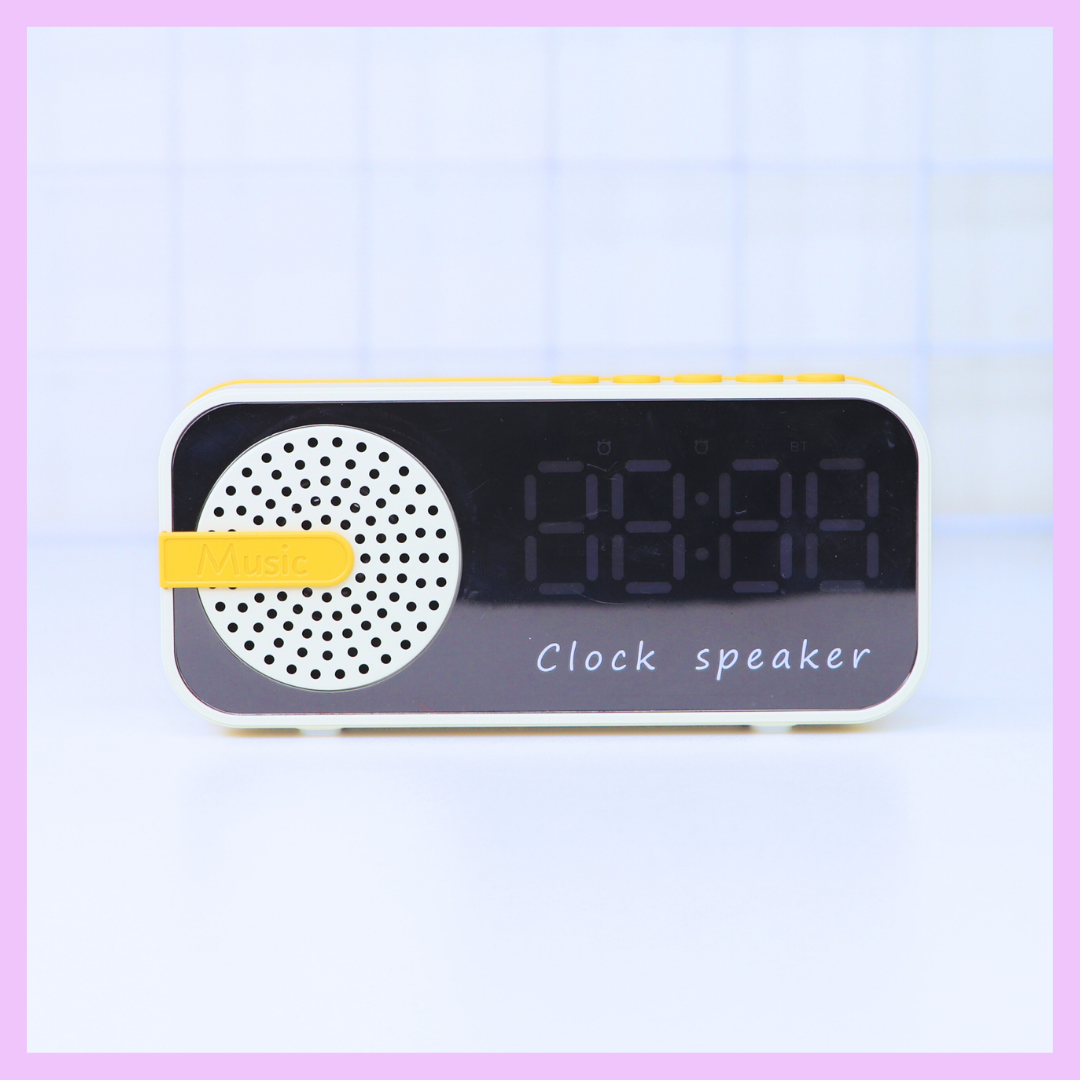 Digital clock with speaker detail