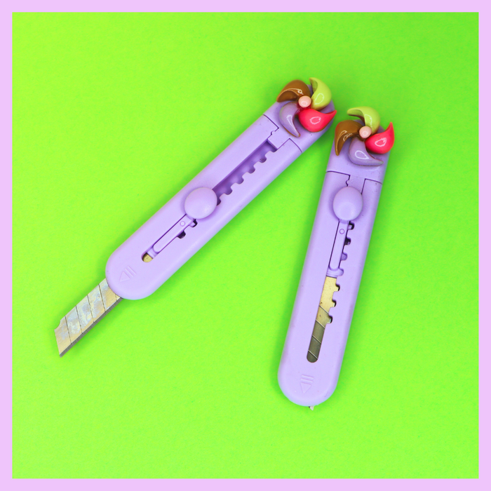 Fancy windmill paper cutter - close view