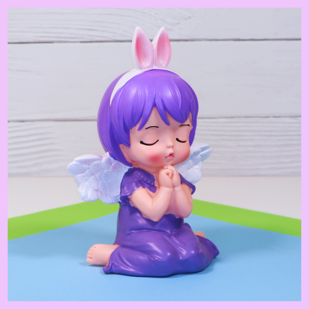 Purple angel piggy bank