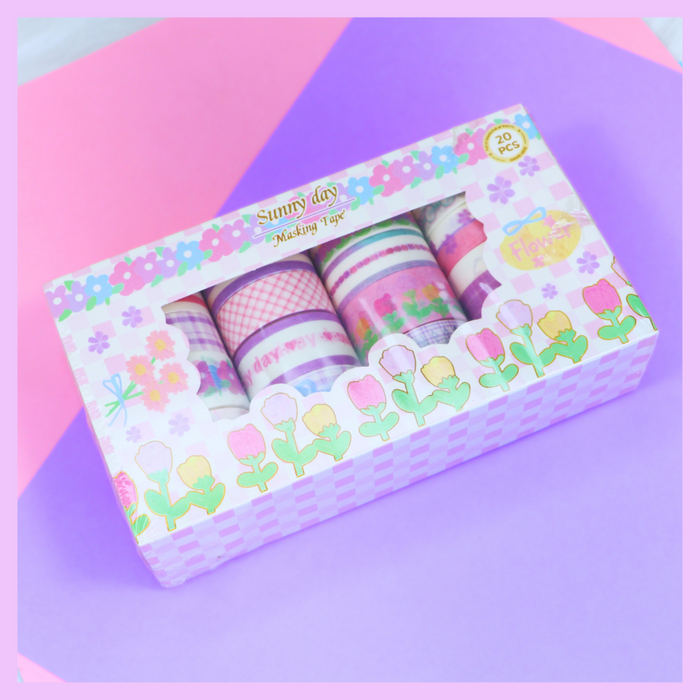 Sunny Day themed washi tape set for journaling