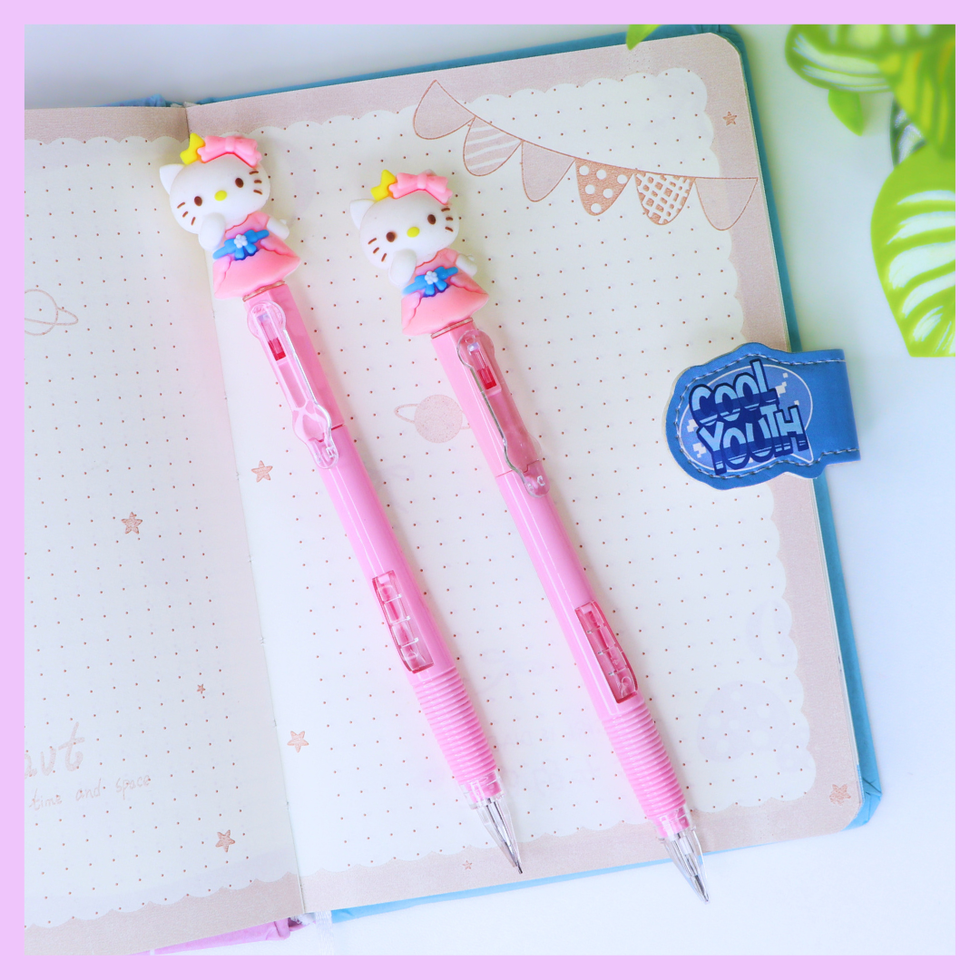 Pink Hello Kitty mechanical pencil with character design