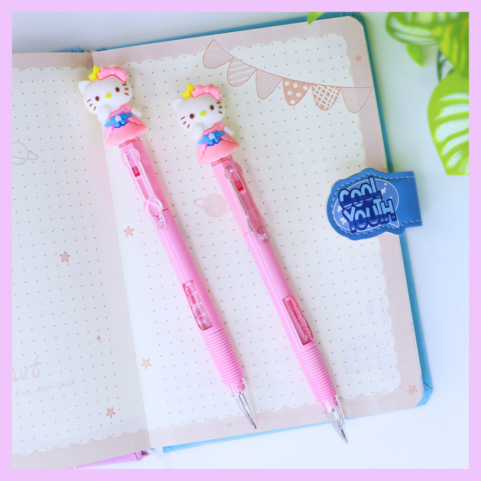Pink Hello Kitty mechanical pencil with character design