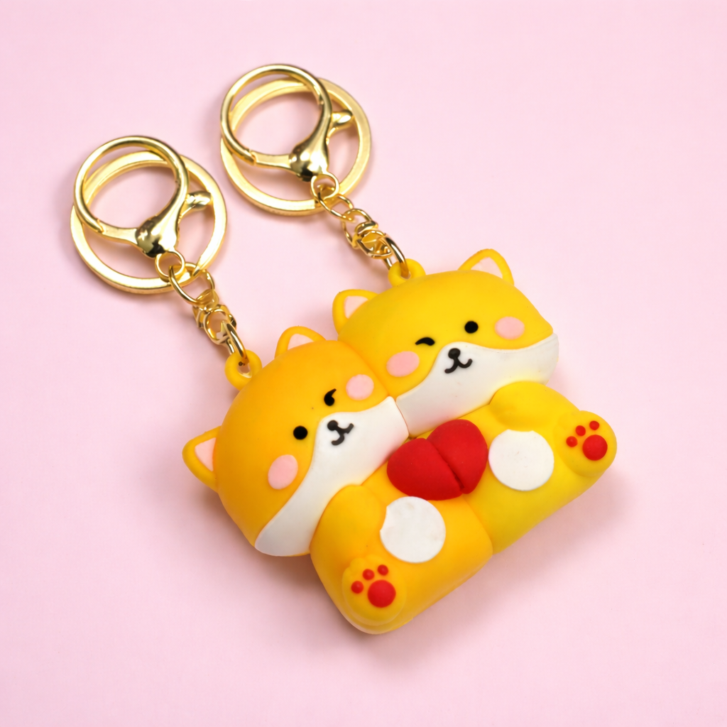 Bear Heart Couple Keychain Magnetic