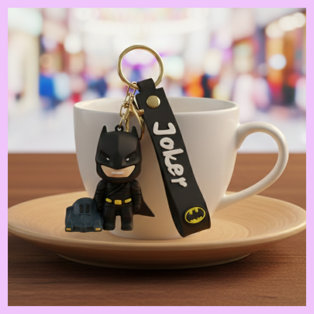 Batman character keychain for bags and backpacks