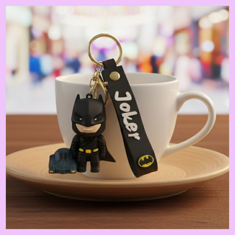 Batman character keychain for bags and backpacks