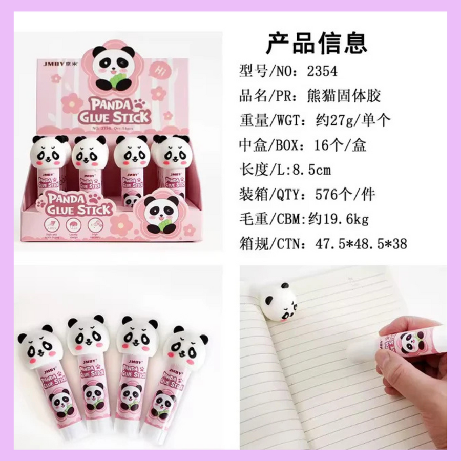 Pink panda glue stick - main product view
