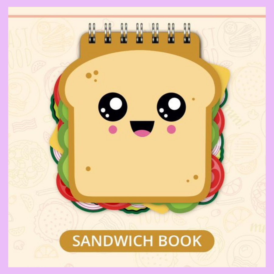 Sandwich spiral notebook for school notes, journaling and doodles