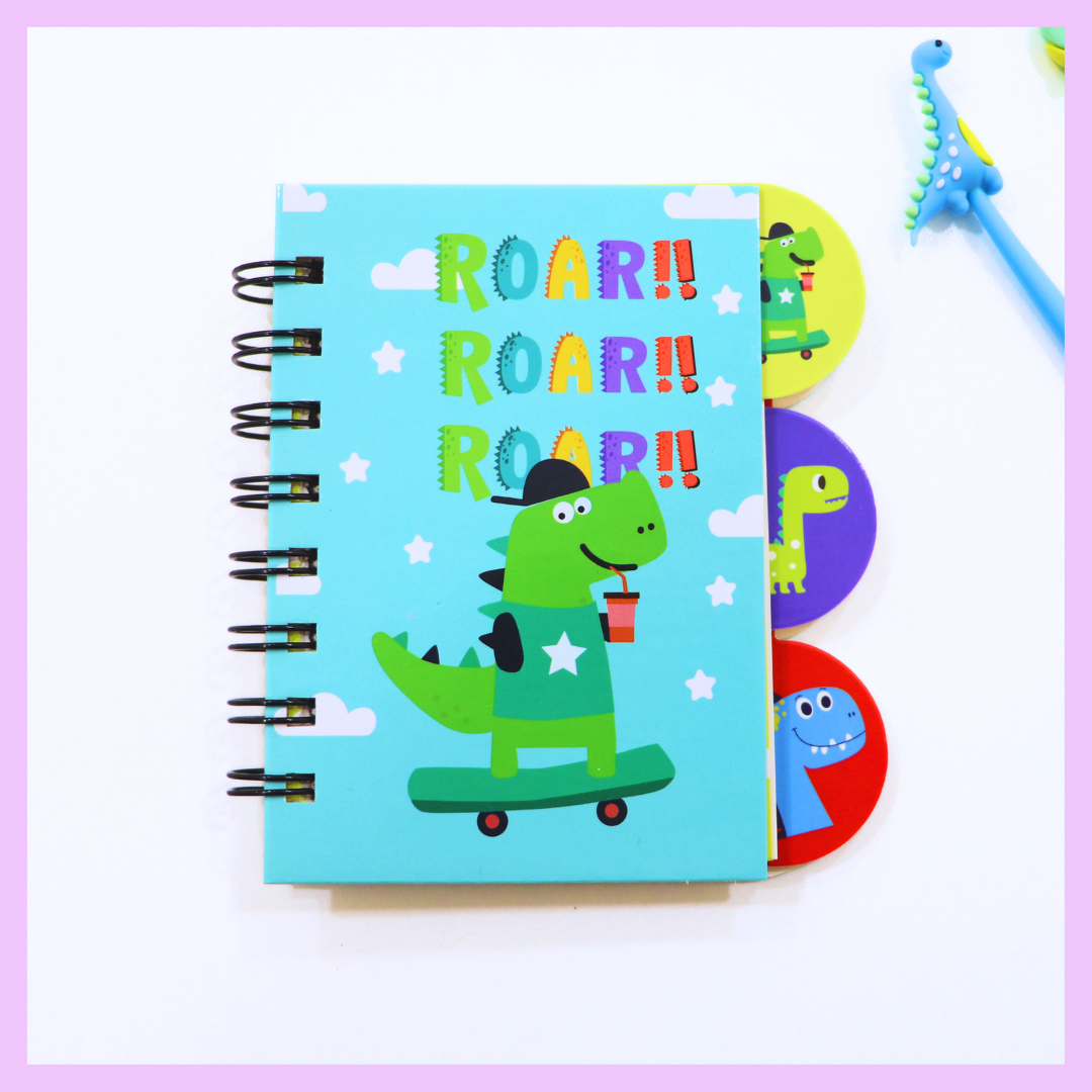 Green dinosaur A6 mini diary
