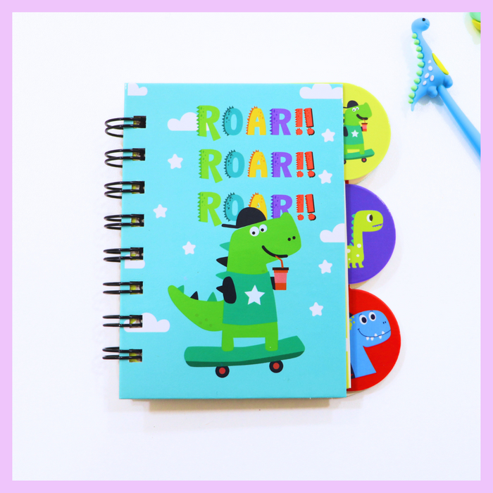 Green dinosaur A6 mini diary