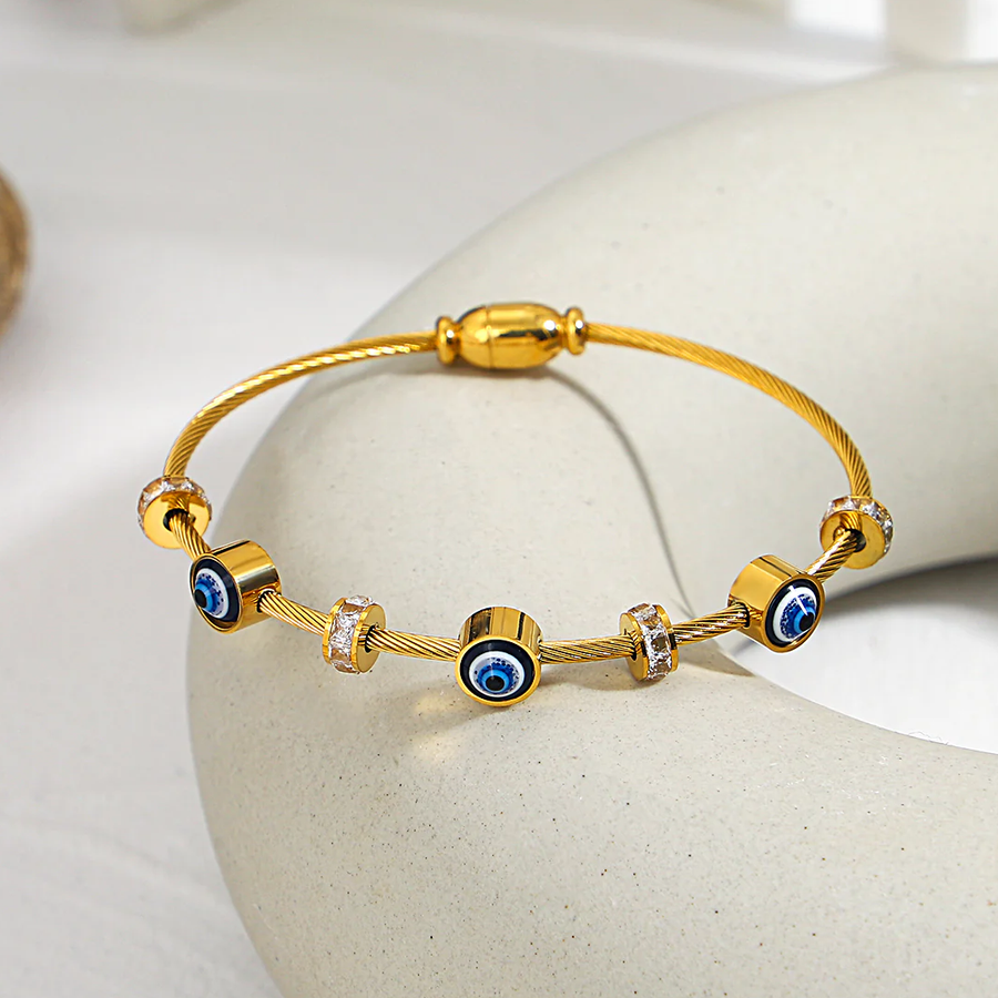 Evil eye anti tarnish bracelet
