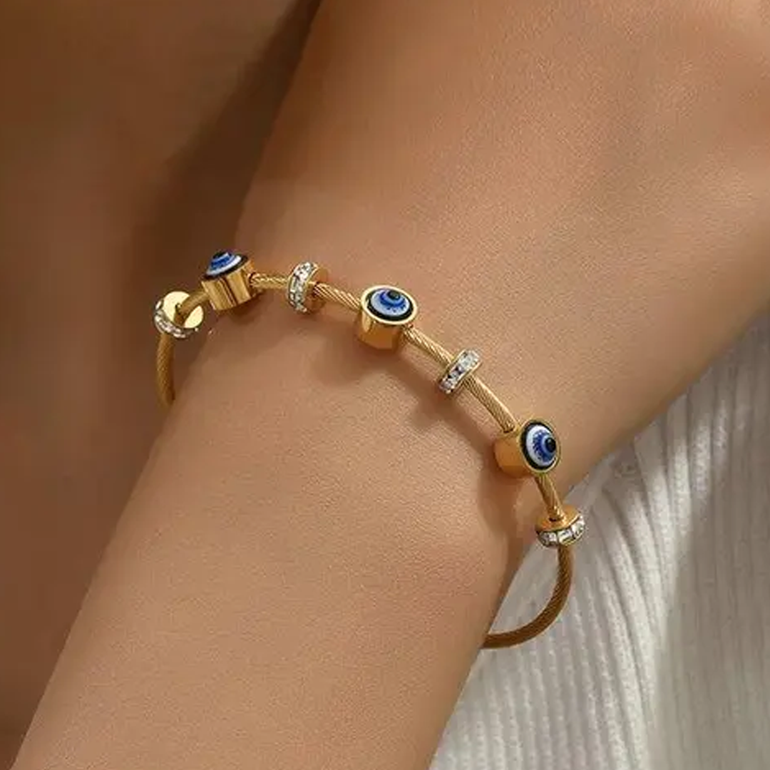Evil eye charm bracelet alternate view
