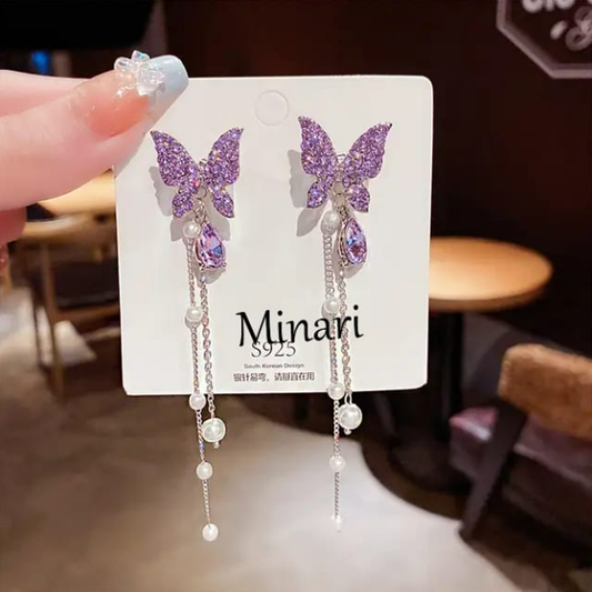 Butterfly Earings - Purple