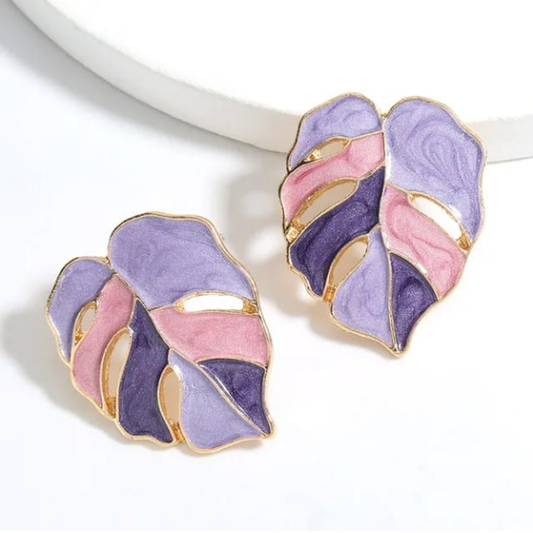 Purple Leaf Earing