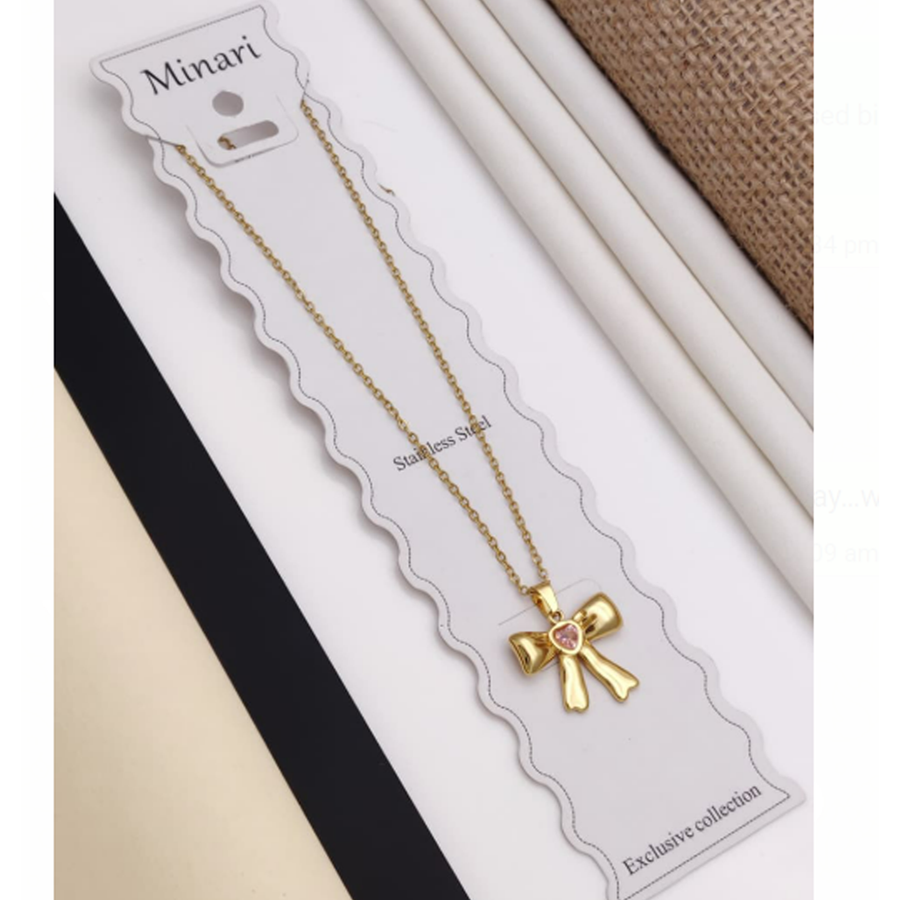 Anti Tarnish Bow Necklace