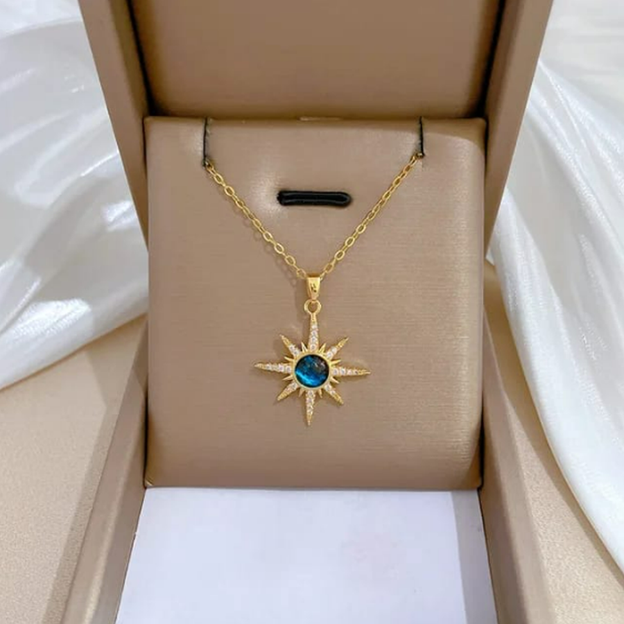 Necklace Anti Tarnish - Blue Star_1