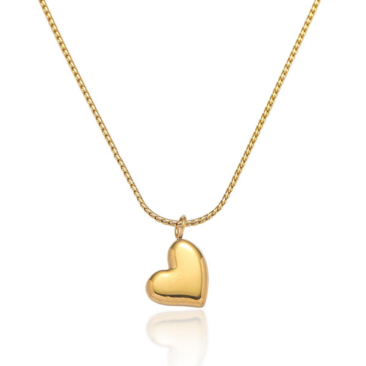 Anti Tarnish Necklace - Tilted Heart