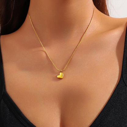 Anti Tarnish Necklace - Tilted Heart