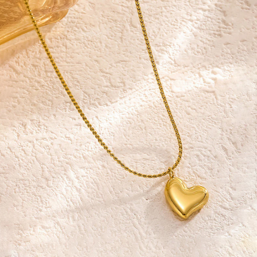 Anti Tarnish Necklace - Tilted Heart