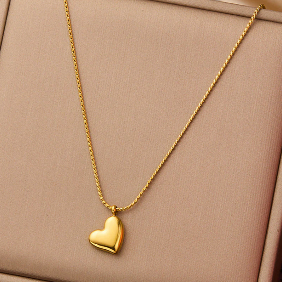 Anti Tarnish Necklace - Tilted Heart