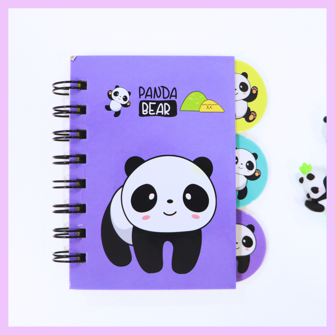 Purple panda A6 mini diary