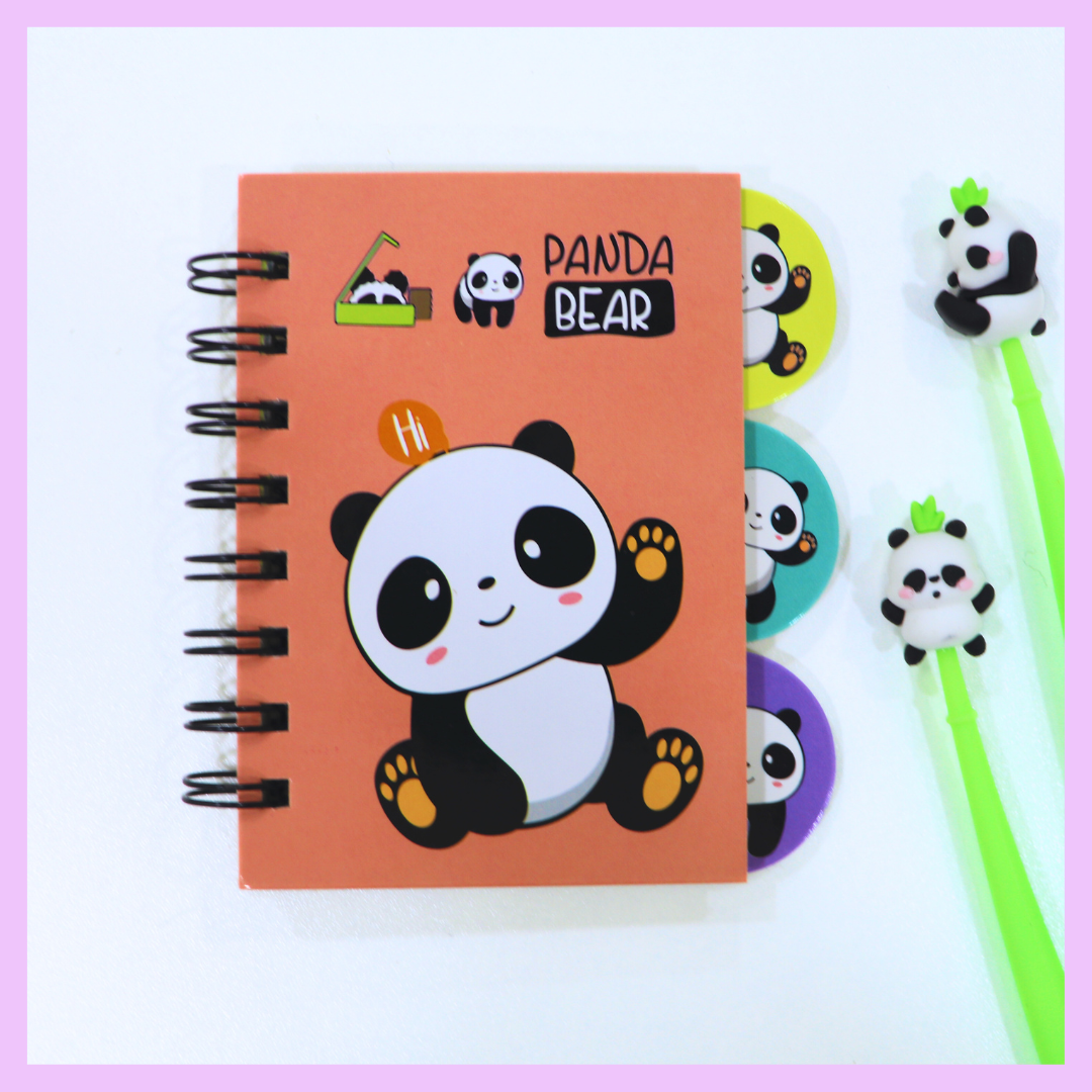 Pink panda A6 mini diary