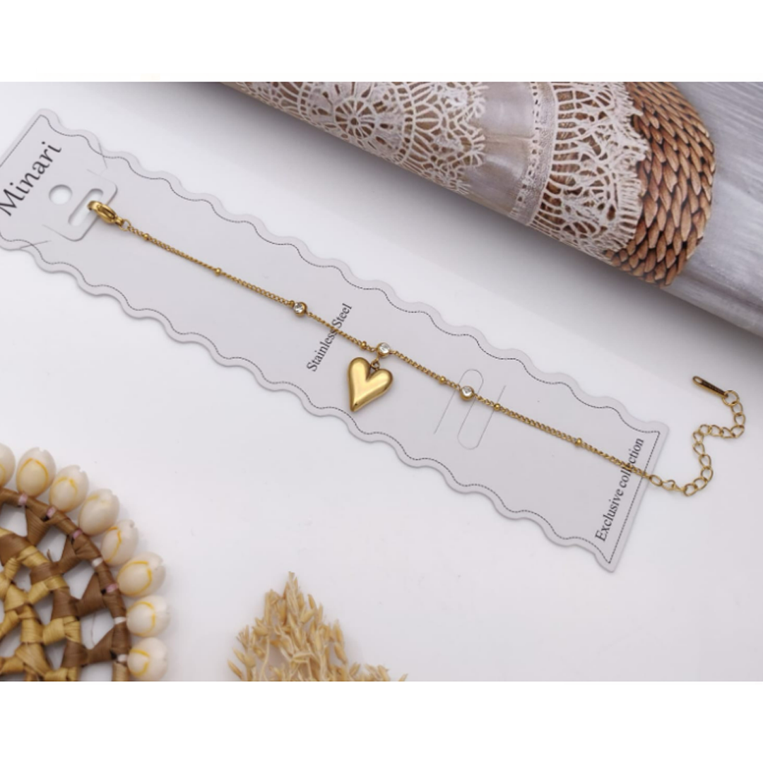 Anti Tarnish Heart Bracelet