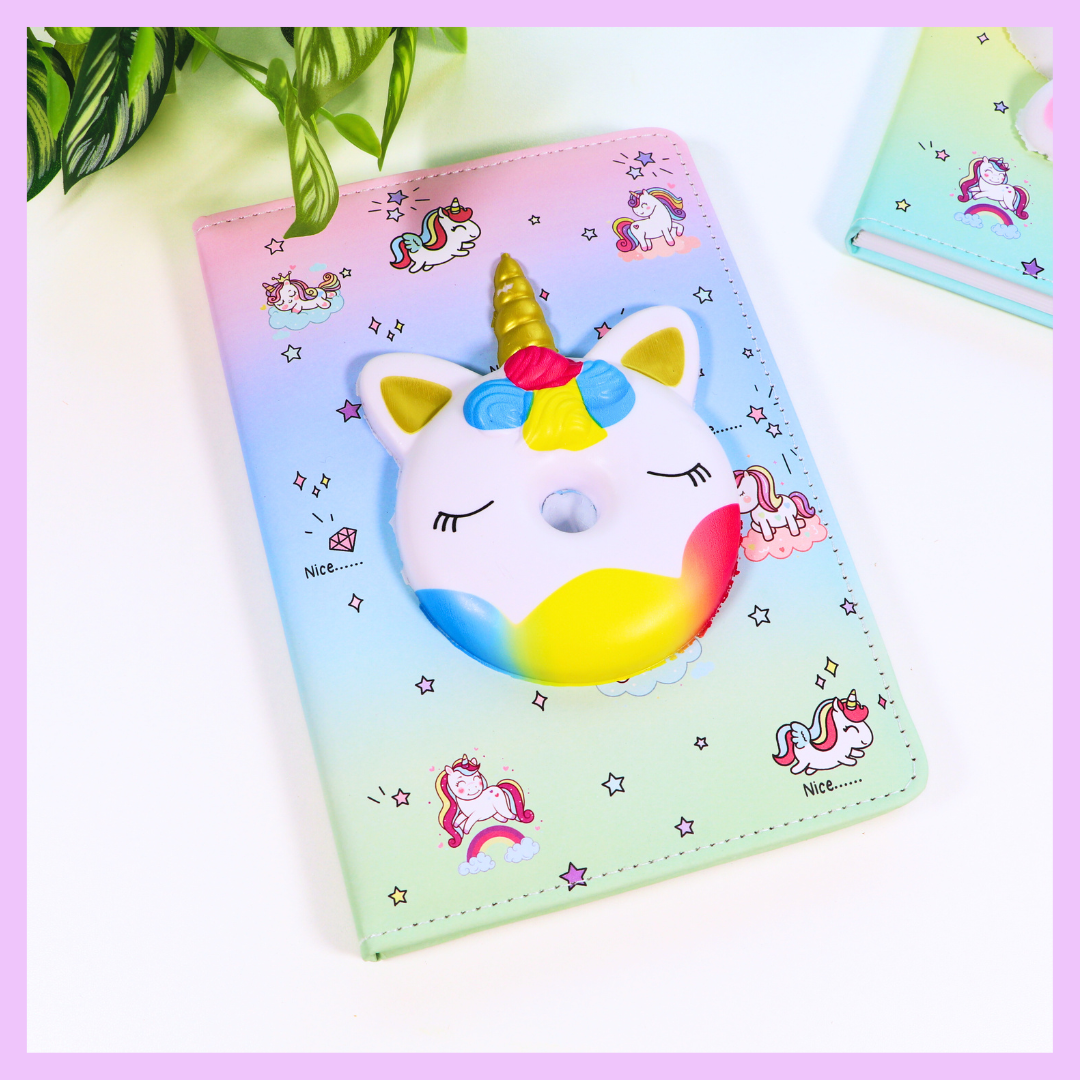 Round unicorn squishy diary
