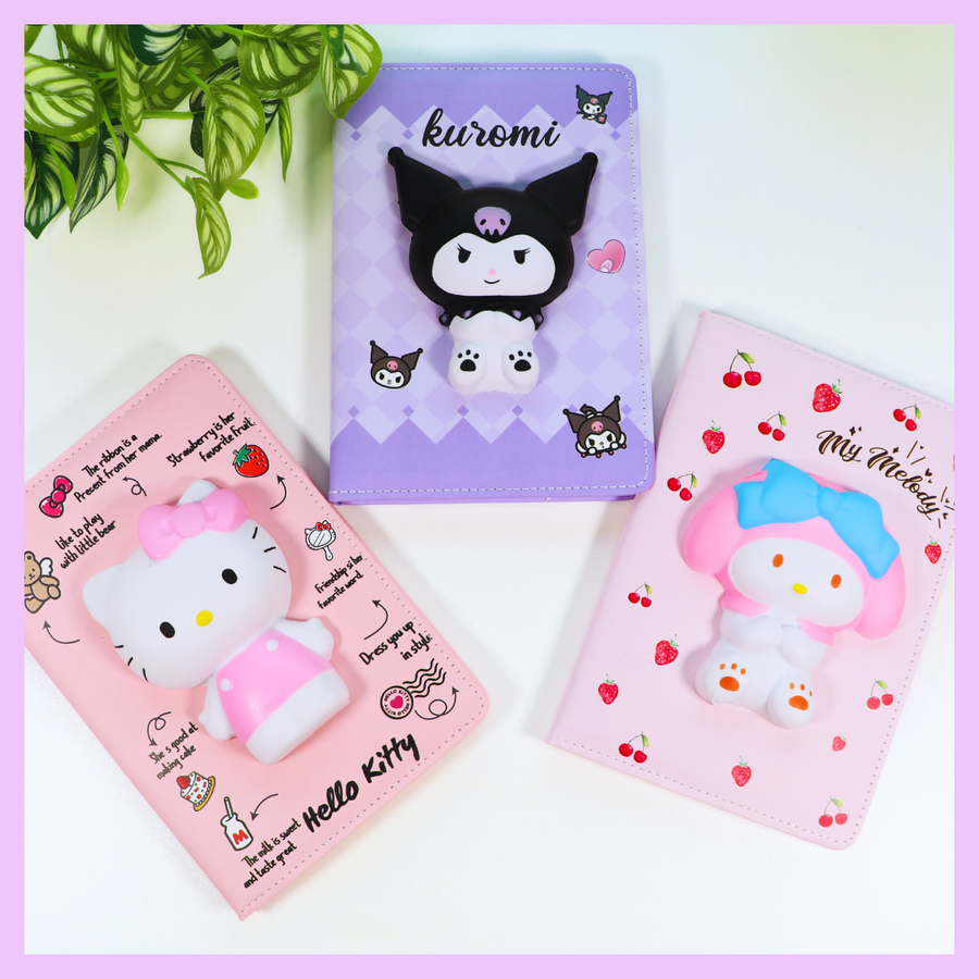 Squishy diary with novelty character cover