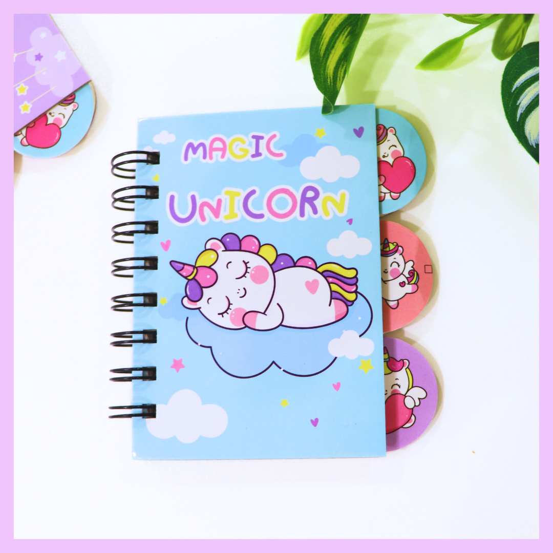 Blue unicorn A6 mini diary