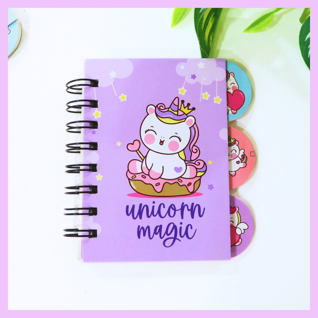 Purple unicorn A6 mini diary
