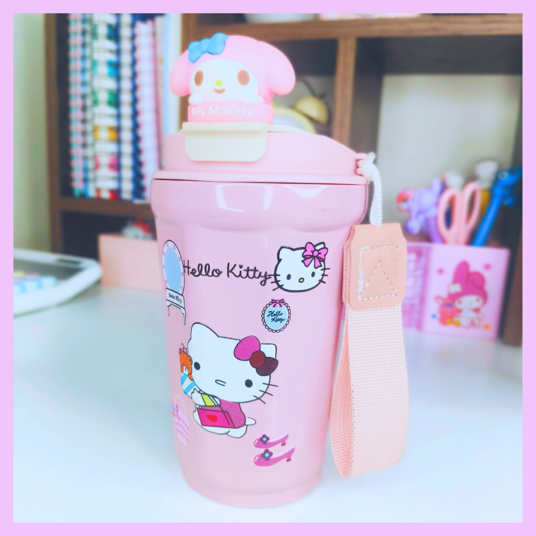 Sanrio 480ml thermos cup with Hello Kitty design