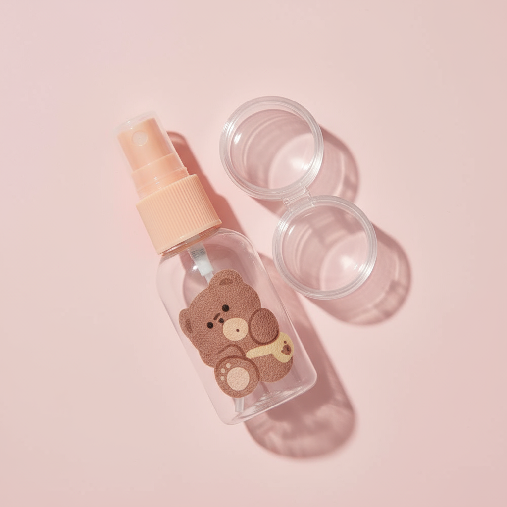 Pastel Travel Kit  1 Spray Bottle 2 Container 1 Spatula